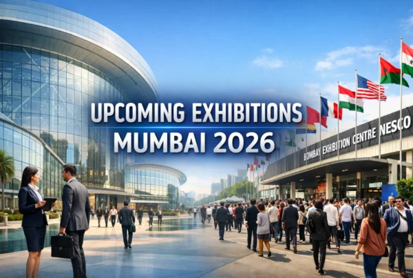 Professionals entering Jio World Centre and NESCO for the schedule of upcoming exhibitions in Mumbai 2026